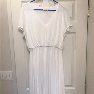White midi dress